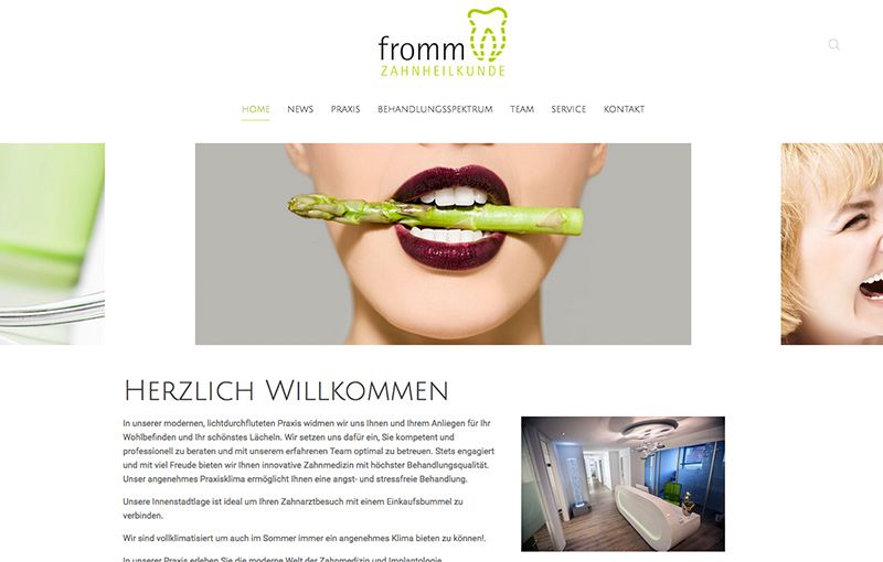 Webdesign Bielefeld - Screenshot Fromm Zahnheilkunde