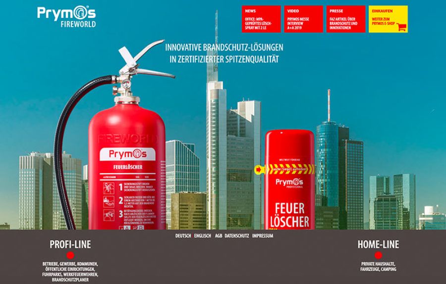 Webdesign: Prymos Fireworld