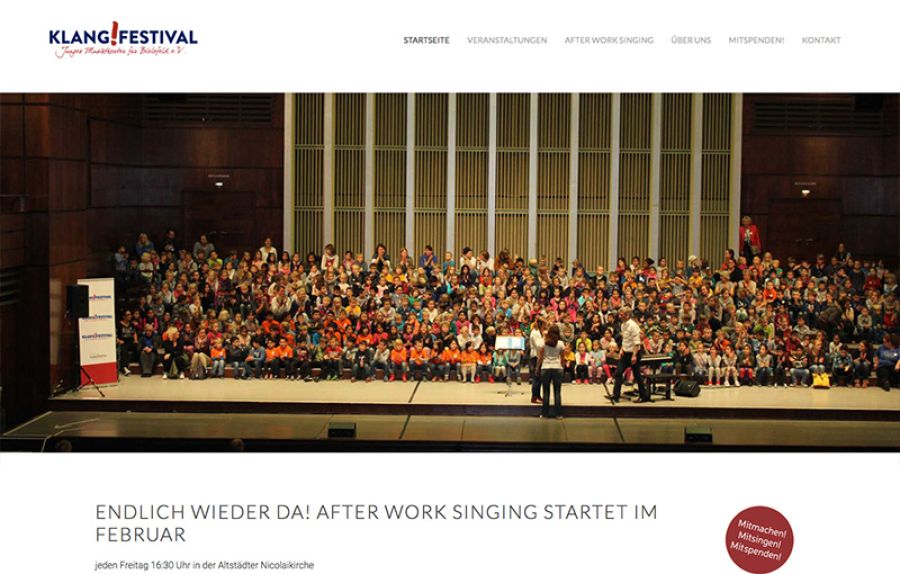 Webdesign Bielefeld - Klang!Festival Screenshot