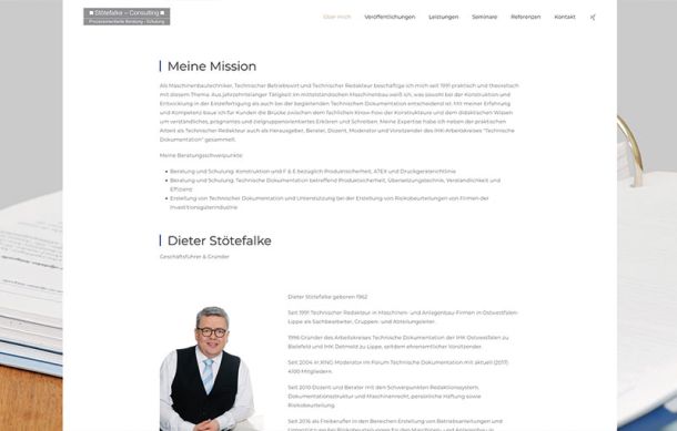 Webdesign Bielefeld für Dieter Stötefalke