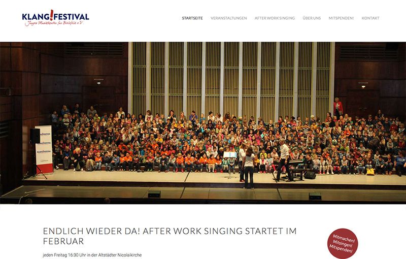 Webdesign Bielefeld - Klang!Festival Screenshot