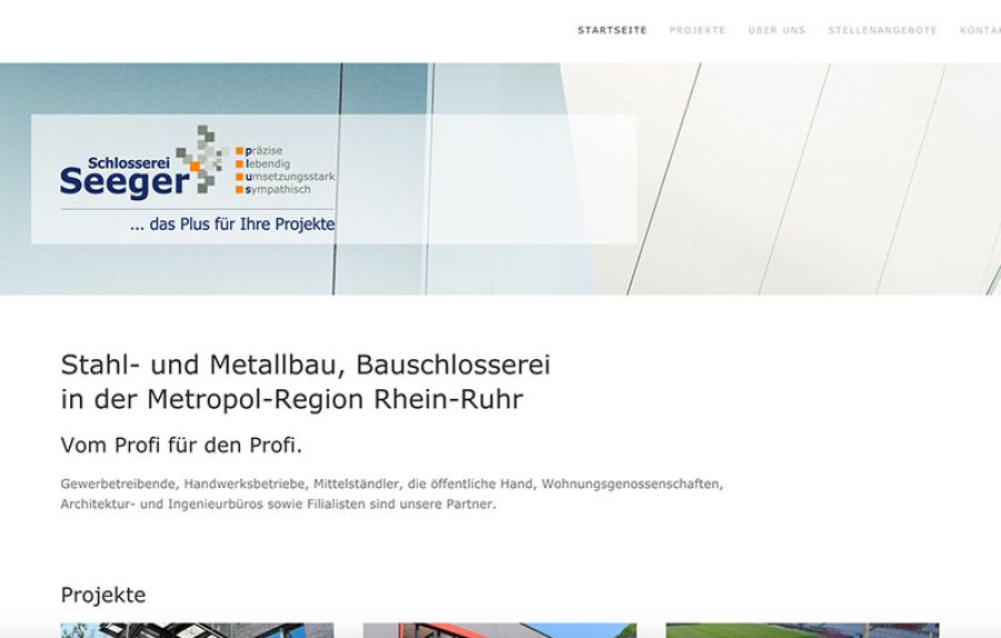 Screenshot  Schlosserei Seeger Website