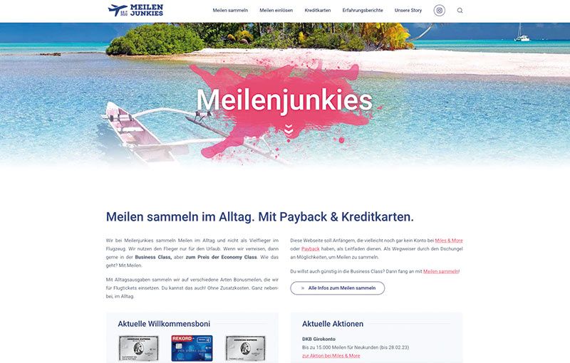Webdesign Bielefeld für die Meilenjunkies